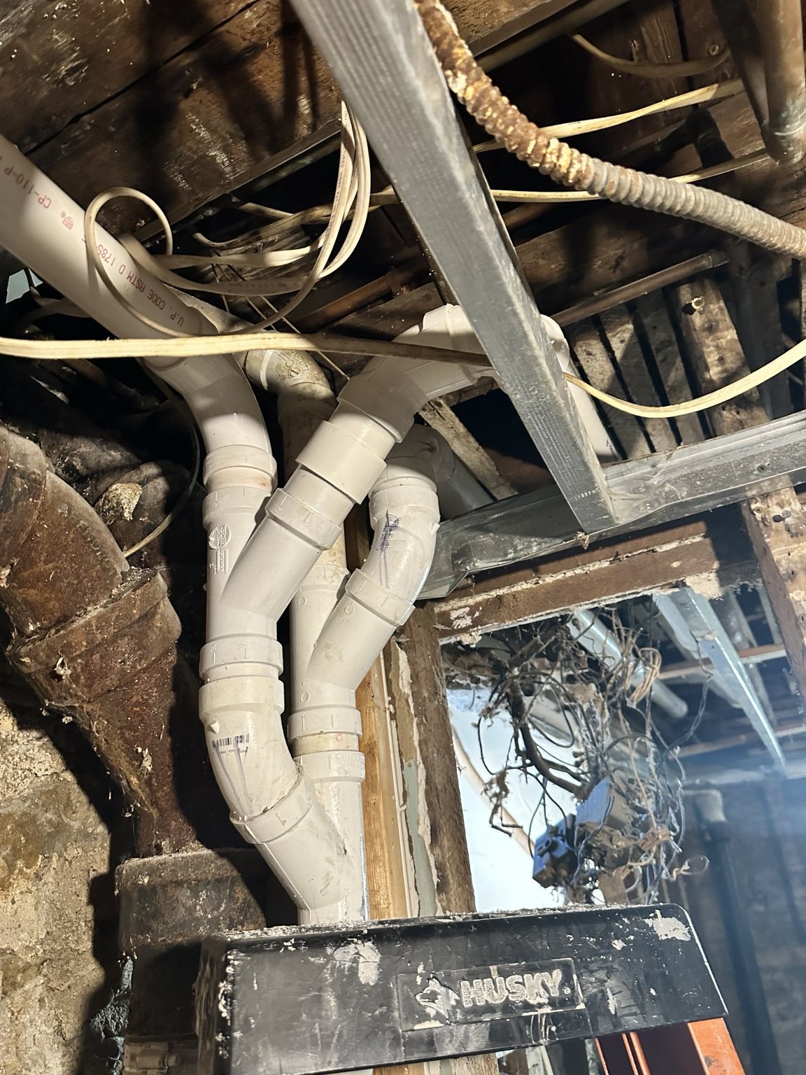 A-1 drain piping during an interior renovation