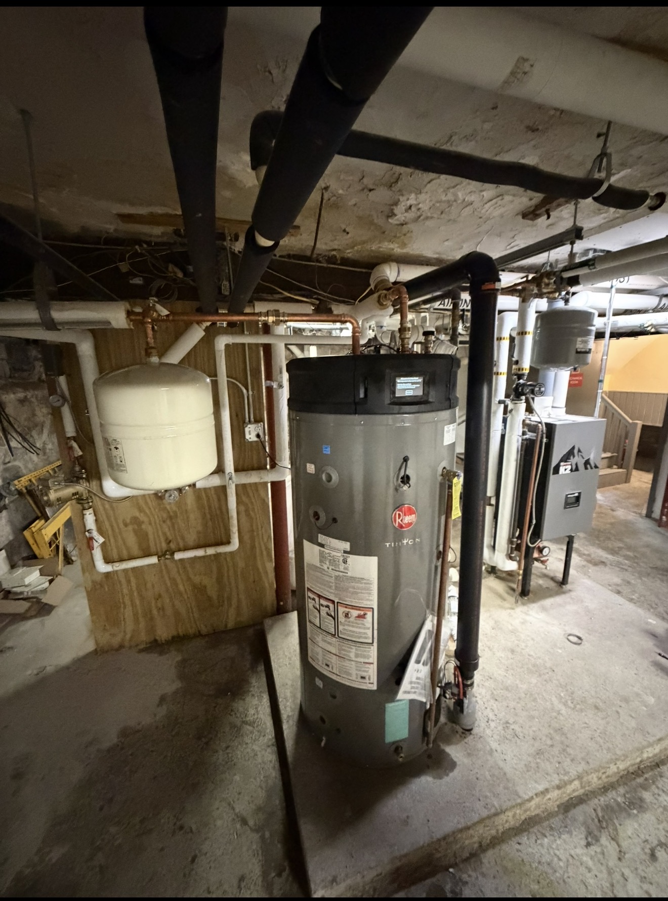 A-1 commercial Rheem Triton water heater installation