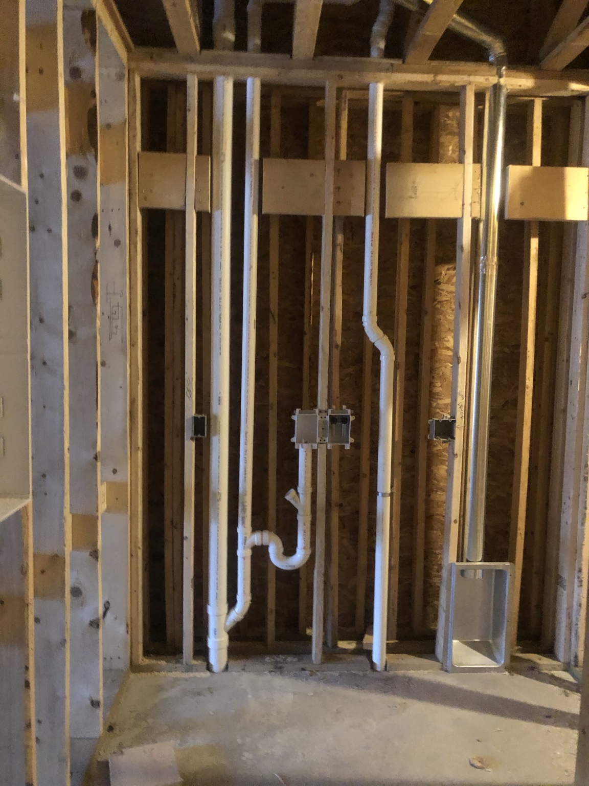 Bathroom plumbing rough-in